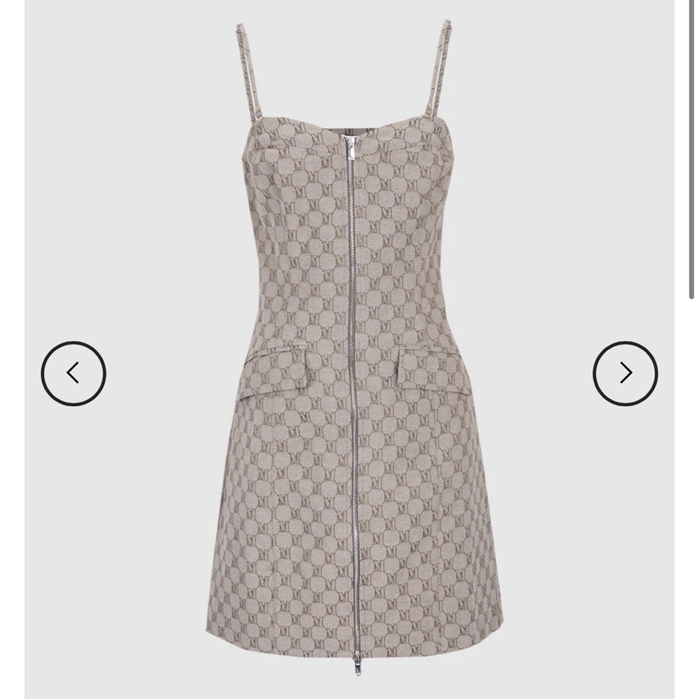 Monogram Zip Front Cami Dress